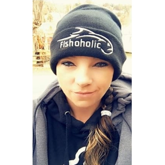 Fishing Outdoors Beanie Watch Skull Cap Stocking Hat Embroidered Logo Black NWT - Picture 5 of 7